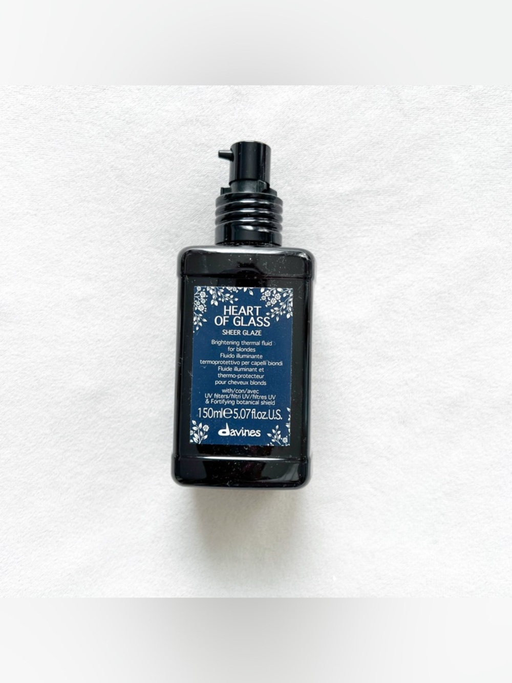 Davines Heart of Glass Sheer Glaze - Black Bottle with Blue Label